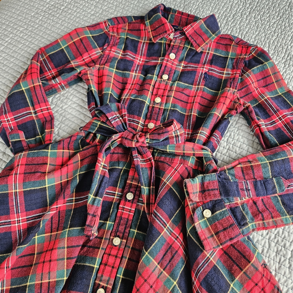 Polo by Ralph Lauren Red, Green and Blue Plaid Flannel Dress